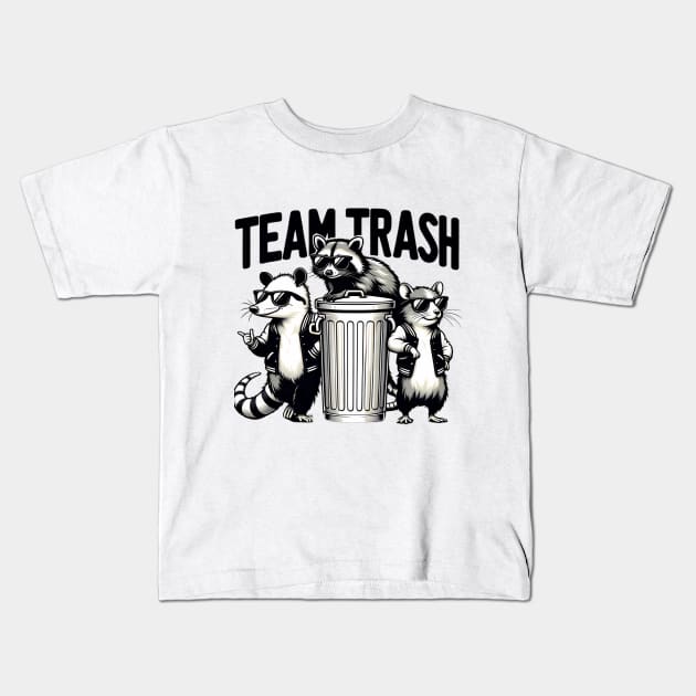 Funny Opossum Meme, Team Trash, Cute Raccoon, Rat Kids T-Shirt by ThatVibe